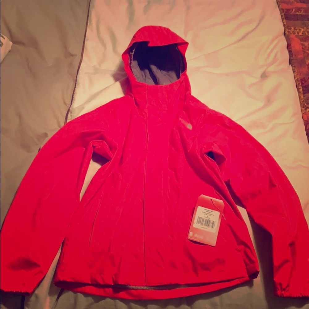 The North Face New raincoat pink girls size M